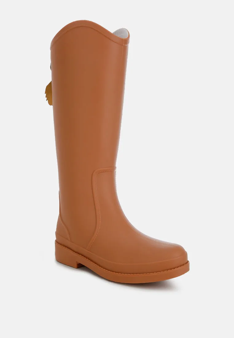 Charm Detail Calf Boots By Ruw