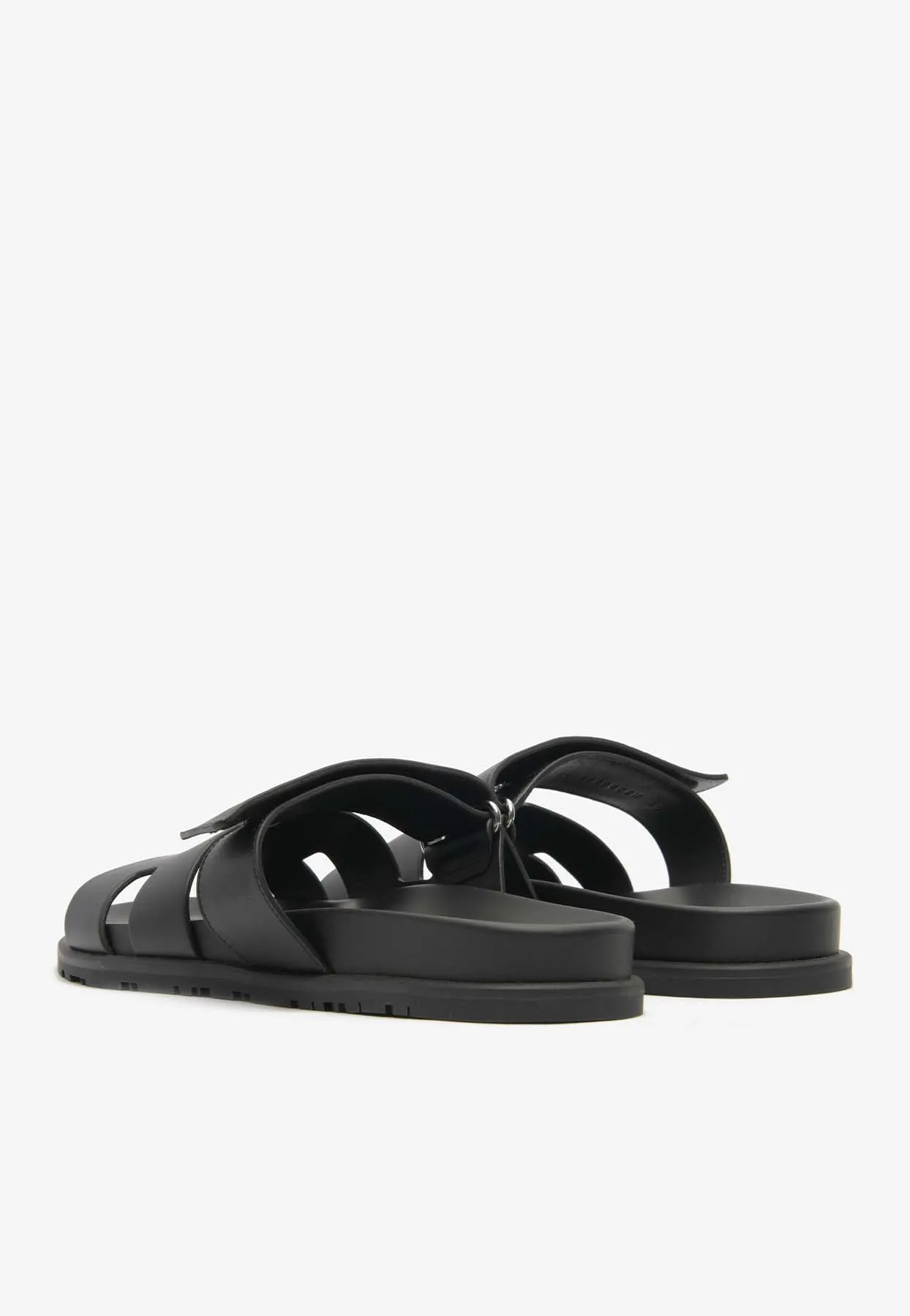 Chypre Sandals in Black Calfskin