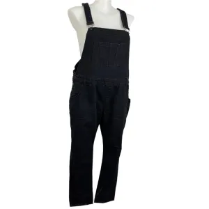 City Chic Distressed Cotton Denim Overalls Size 18