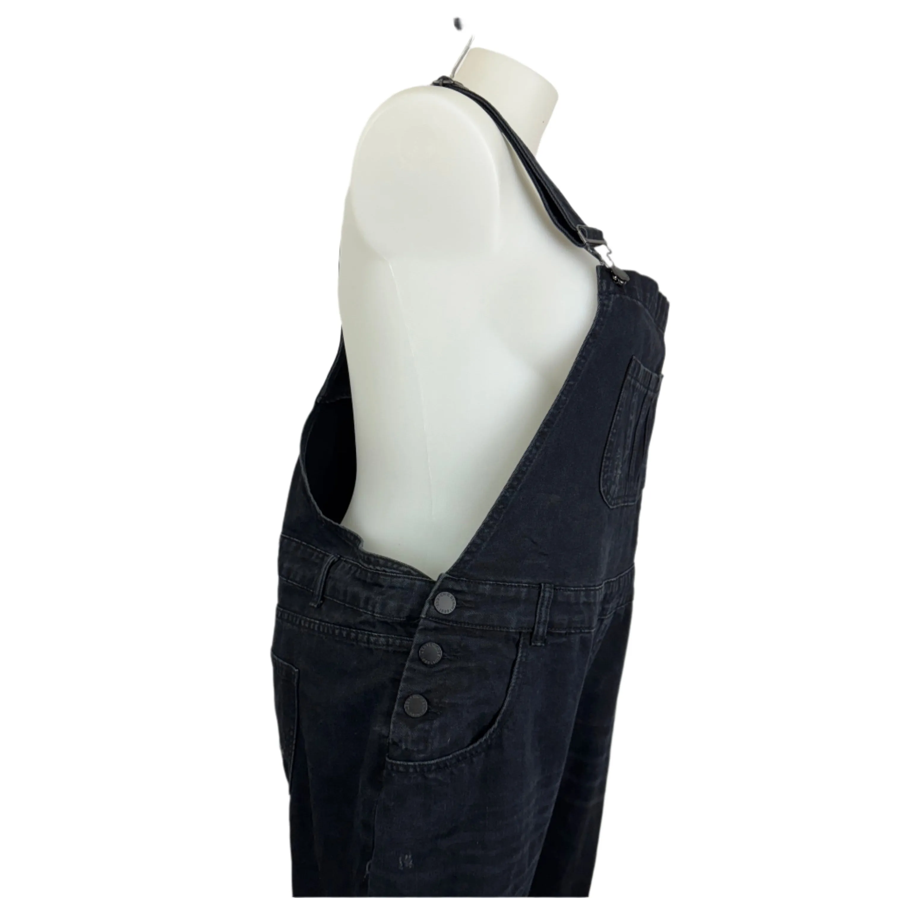 City Chic Distressed Cotton Denim Overalls Size 18