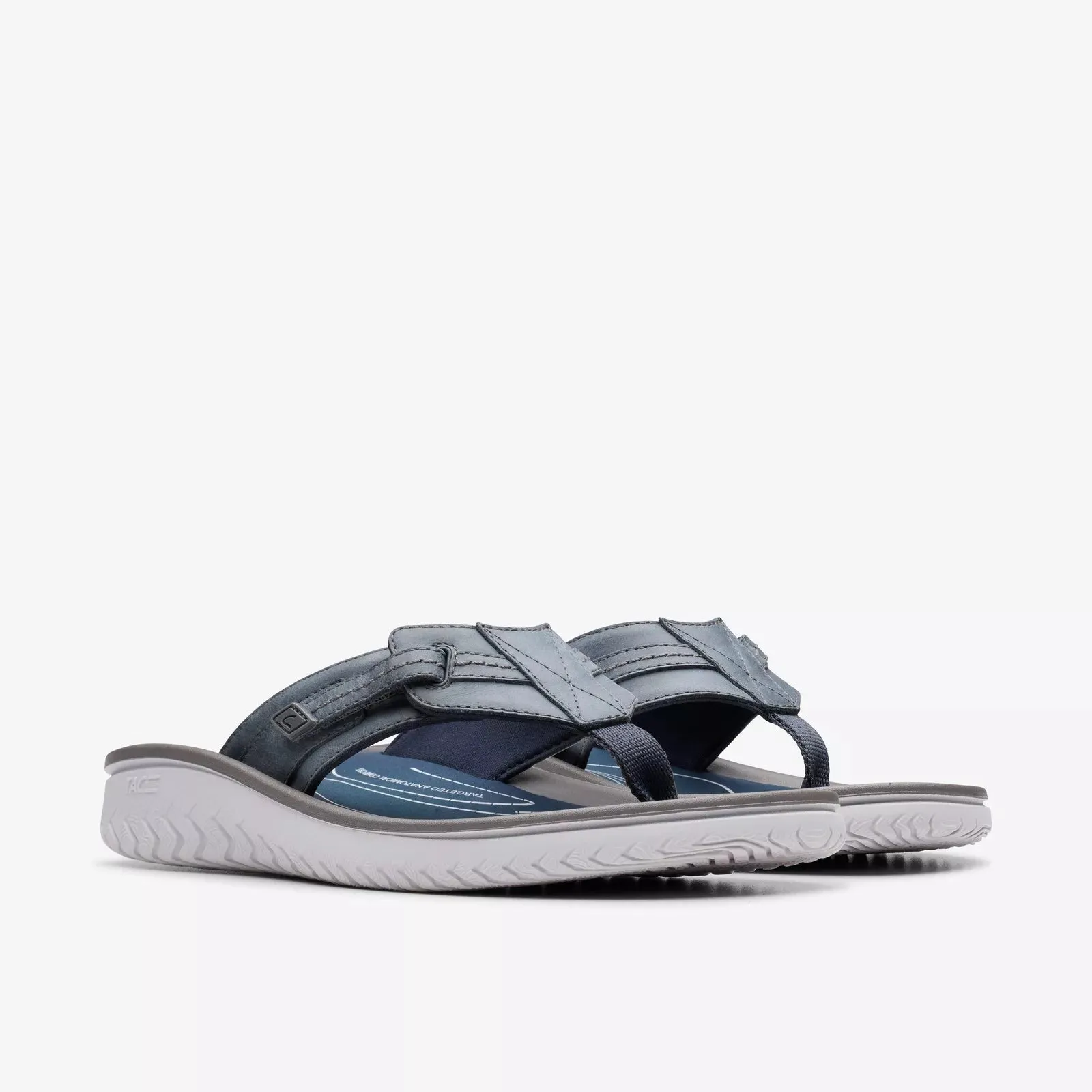 Clarks Men's Wesley Sun Navy | Brown Smooth Leather