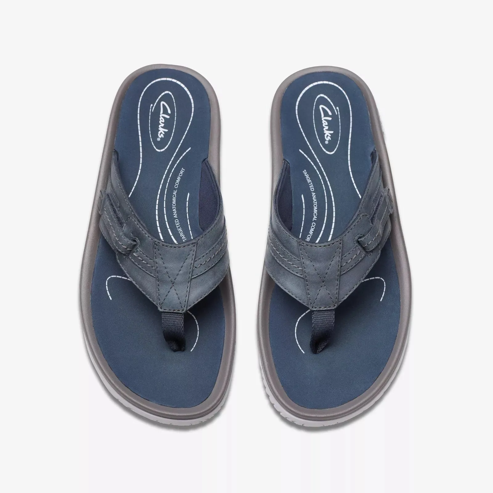 Clarks Men's Wesley Sun Navy | Brown Smooth Leather
