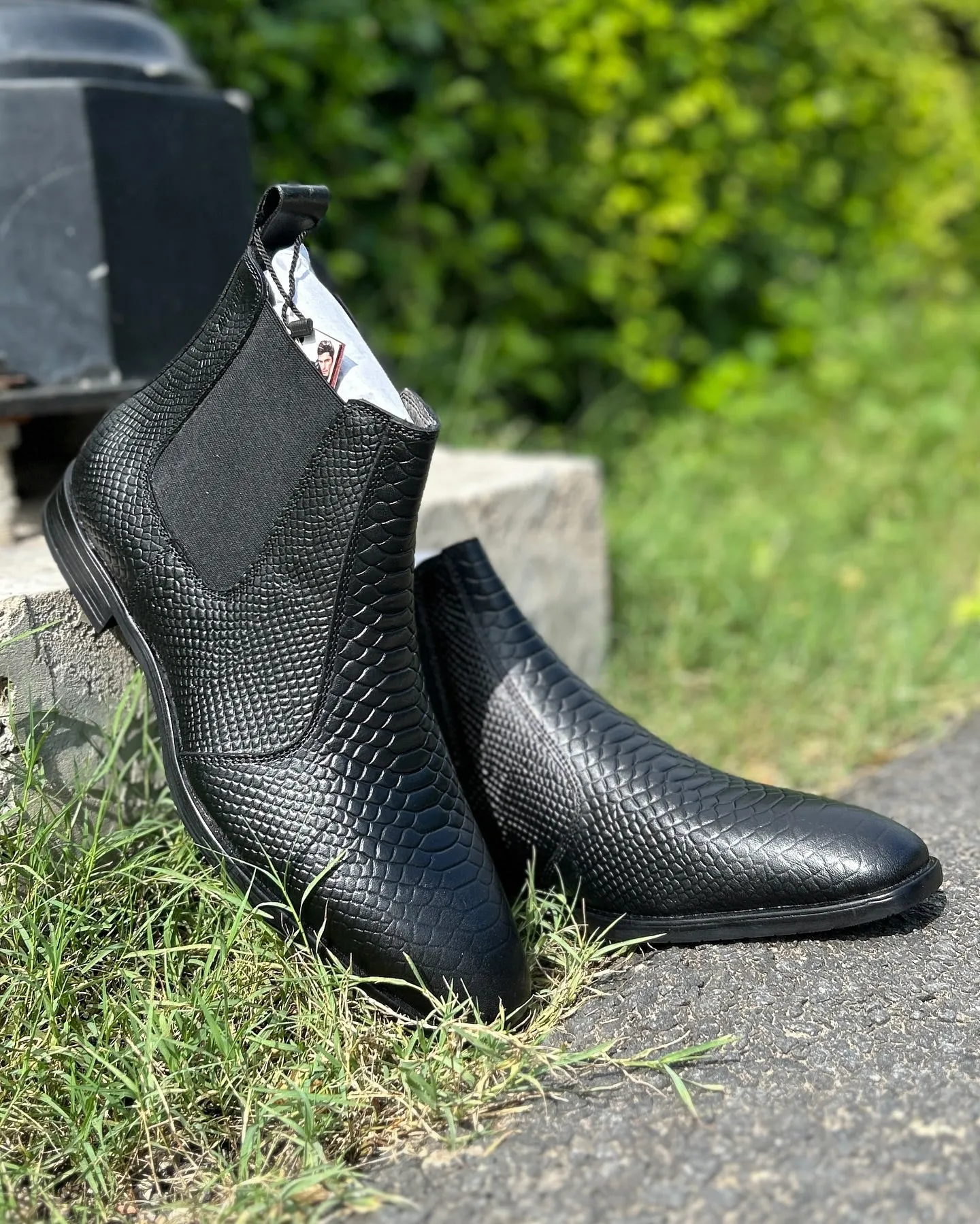 Classic Croco Italian Chelsea High Ankle Boot For Men's-Unique and Classy