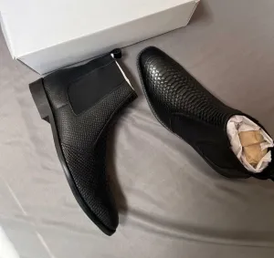Classic Croco Italian Chelsea High Ankle Boot For Men's-Unique and Classy