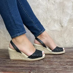 Classic Espadrille Wedge ('23 Edit) in Midnight Glitter