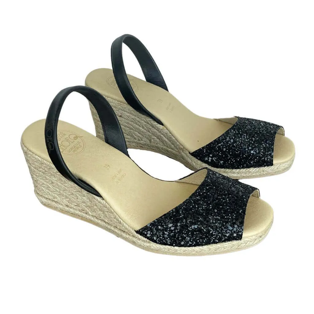 Classic Espadrille Wedge ('23 Edit) in Midnight Glitter