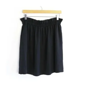 Club Monaco black mini paper bag skirt stretch waist satin versatile M 8 casual