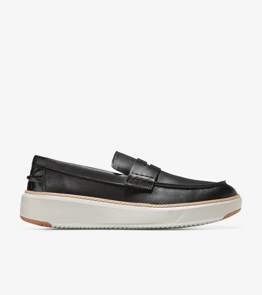 Cole Haan Men's GrandPrø Topspin Penny Loafer Black Silver Birch Leather C36647