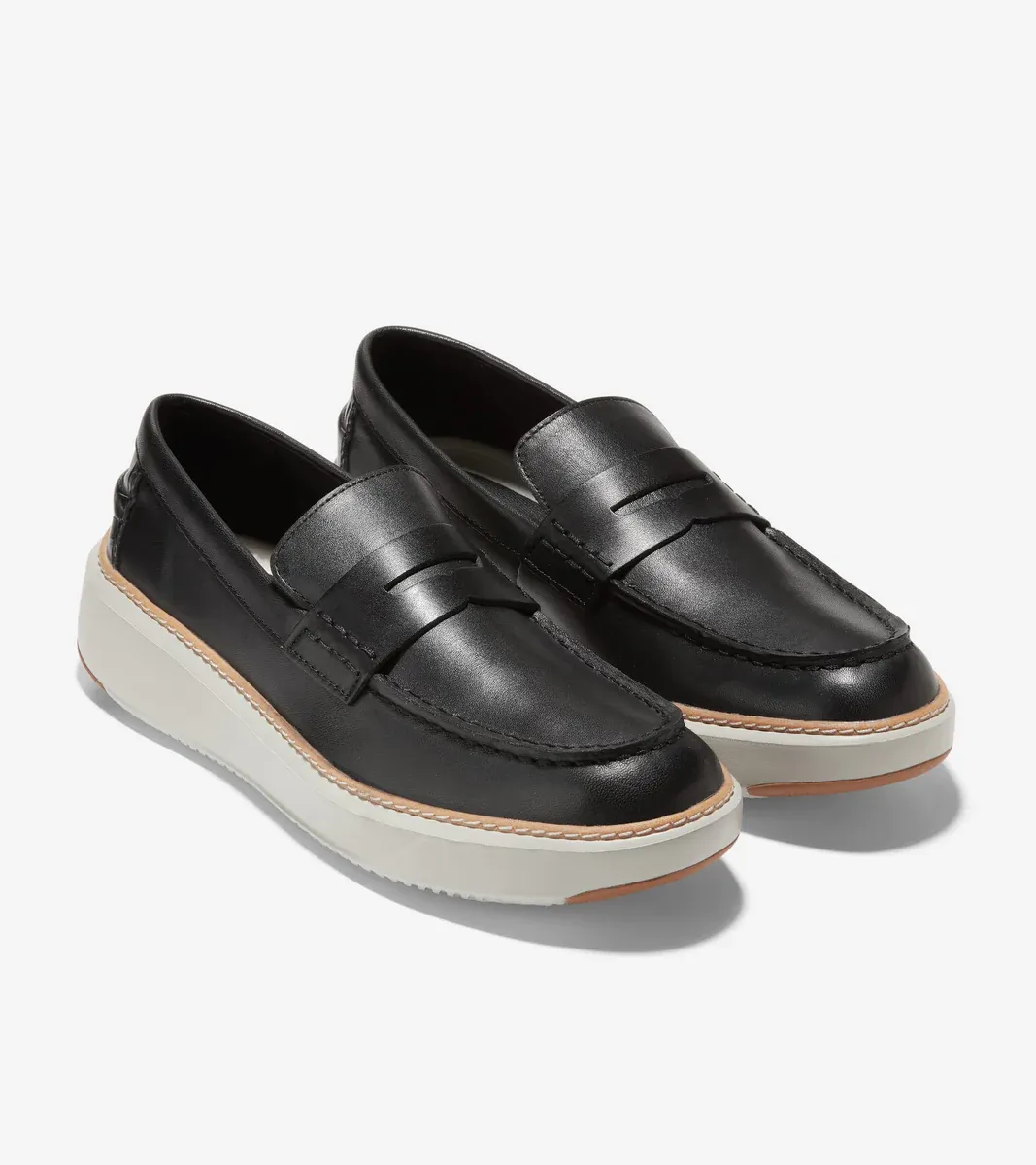 Cole Haan Men's GrandPrø Topspin Penny Loafer Black Silver Birch Leather C36647