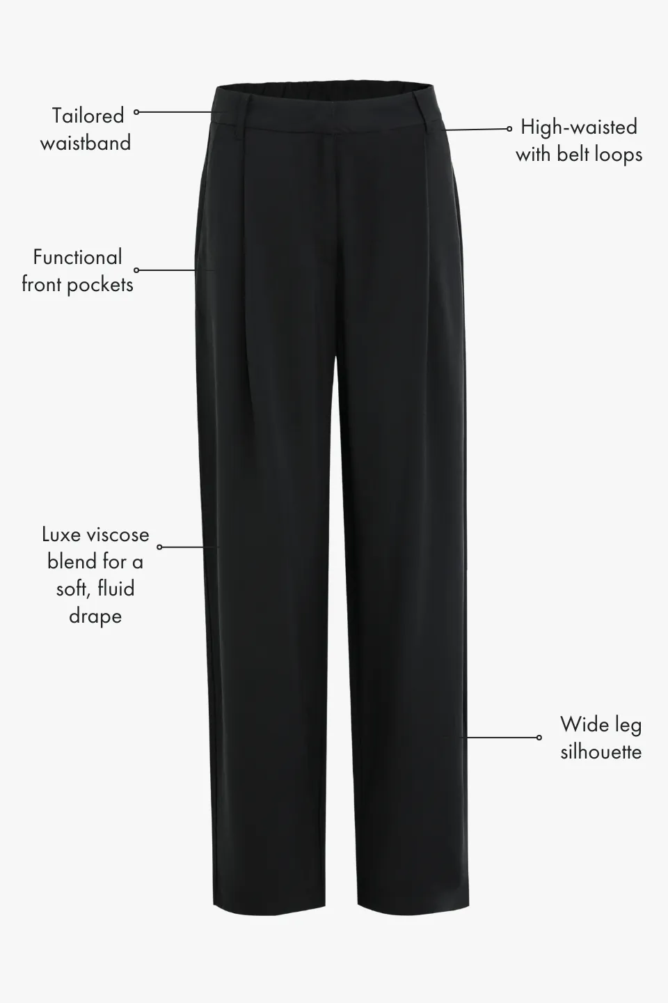 Confidential Black Soft Touch Longer Length Elastic Back Pants