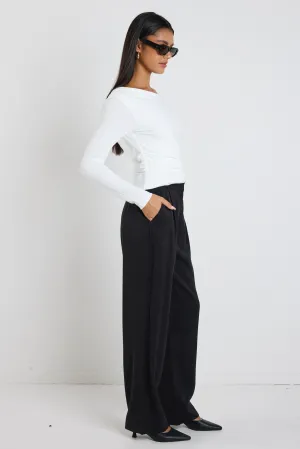 Confidential Black Soft Touch Longer Length Elastic Back Pants