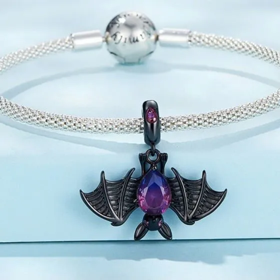 Cool Black Bat Charm