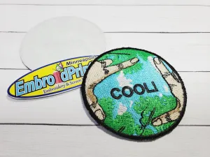 Cool Earth 100% Embroidered Patch Size 3X3 Iron on cool Patch