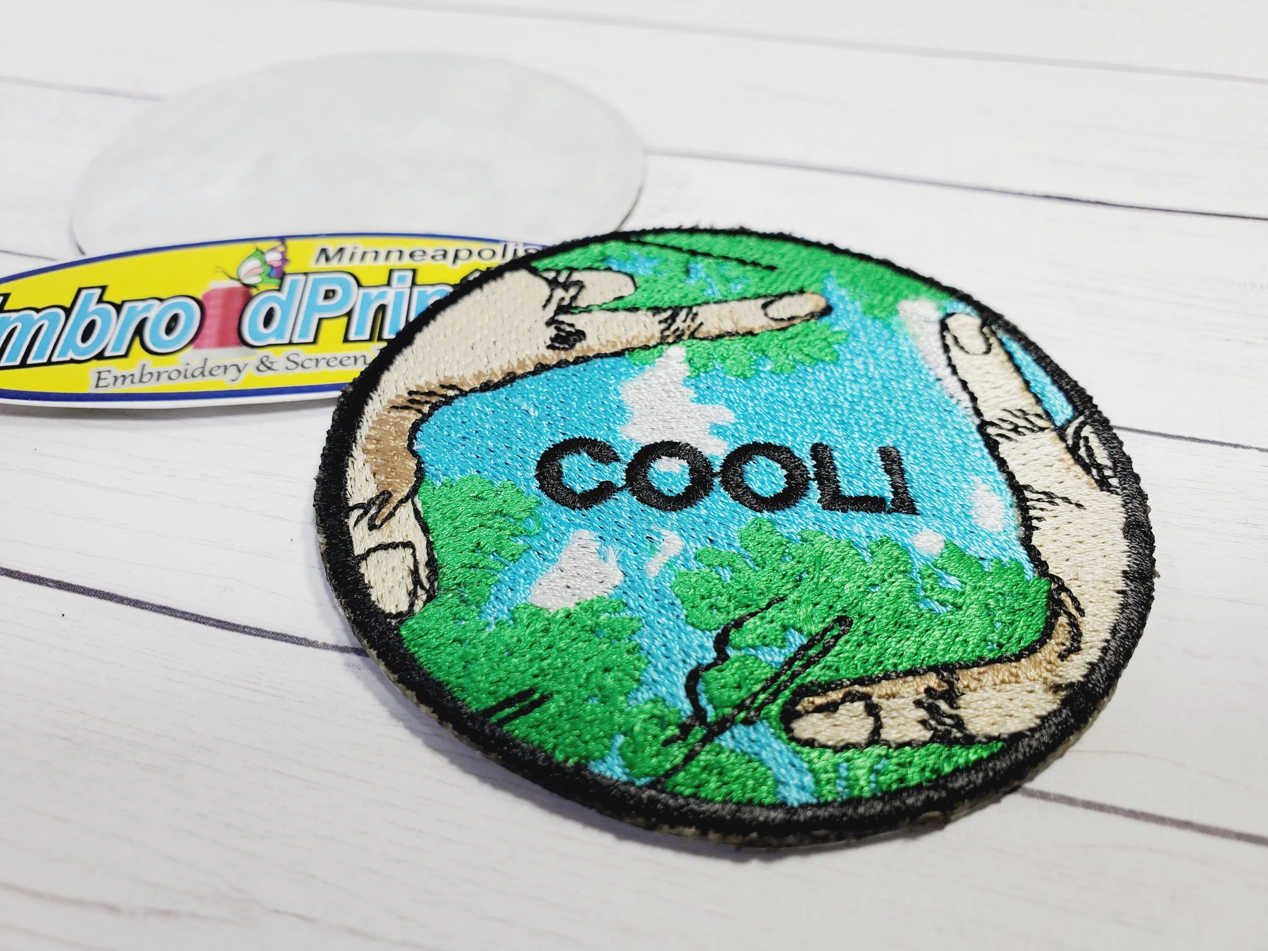 Cool Earth 100% Embroidered Patch Size 3X3 Iron on cool Patch