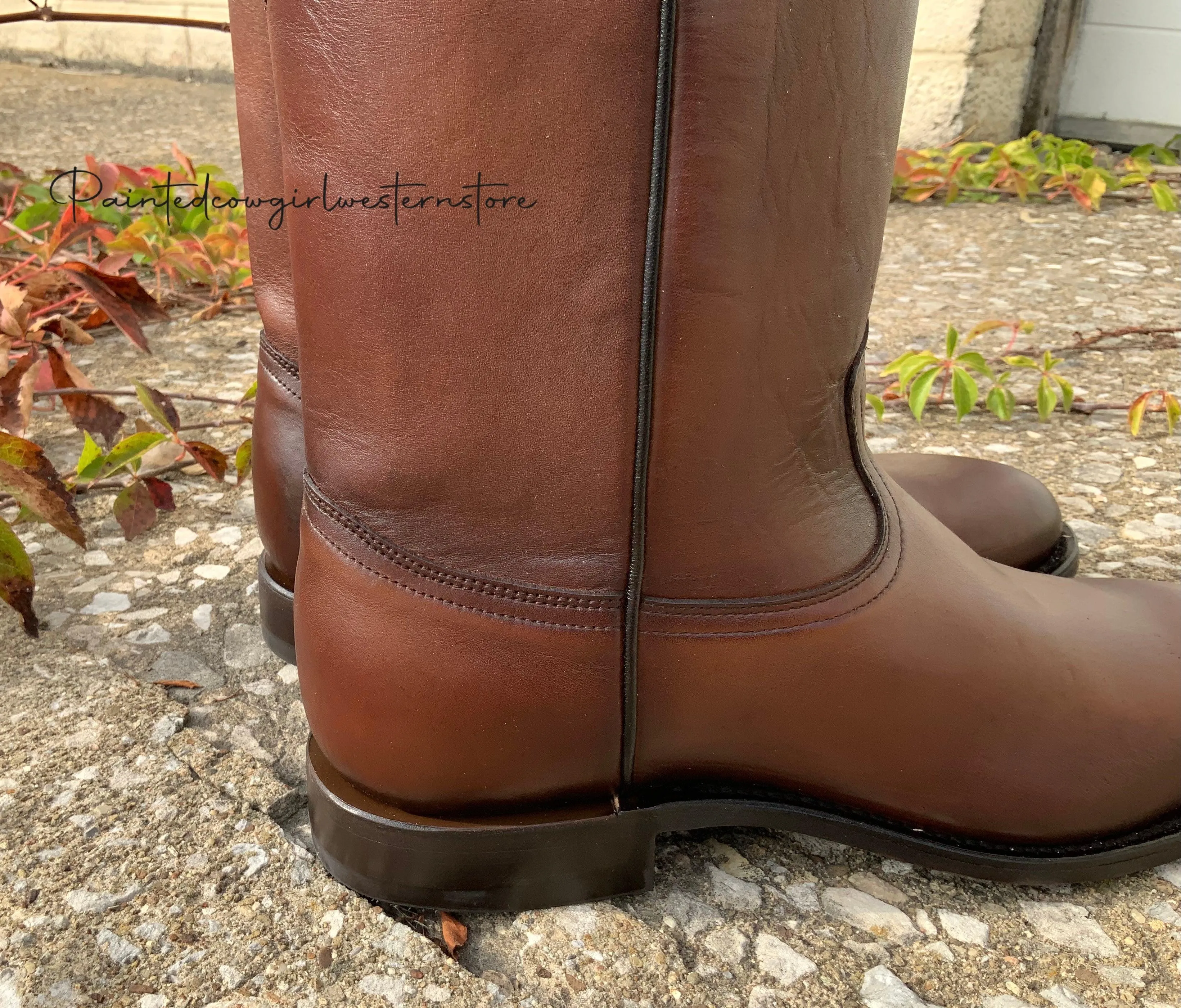 Corral Men's Honey Brown Leather Round Toe Roper Cowboy Boots A4068