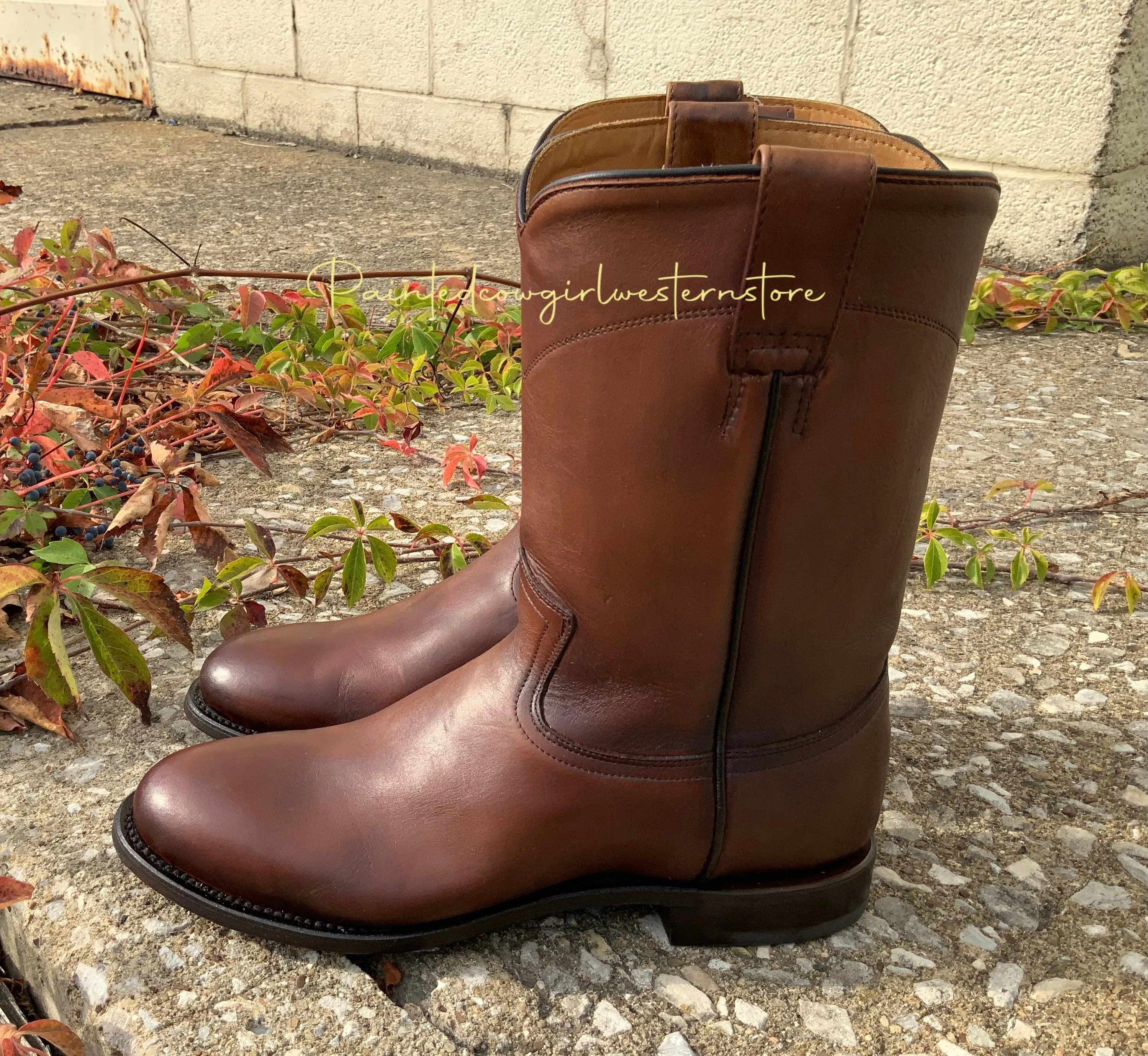 Corral Men's Honey Brown Leather Round Toe Roper Cowboy Boots A4068