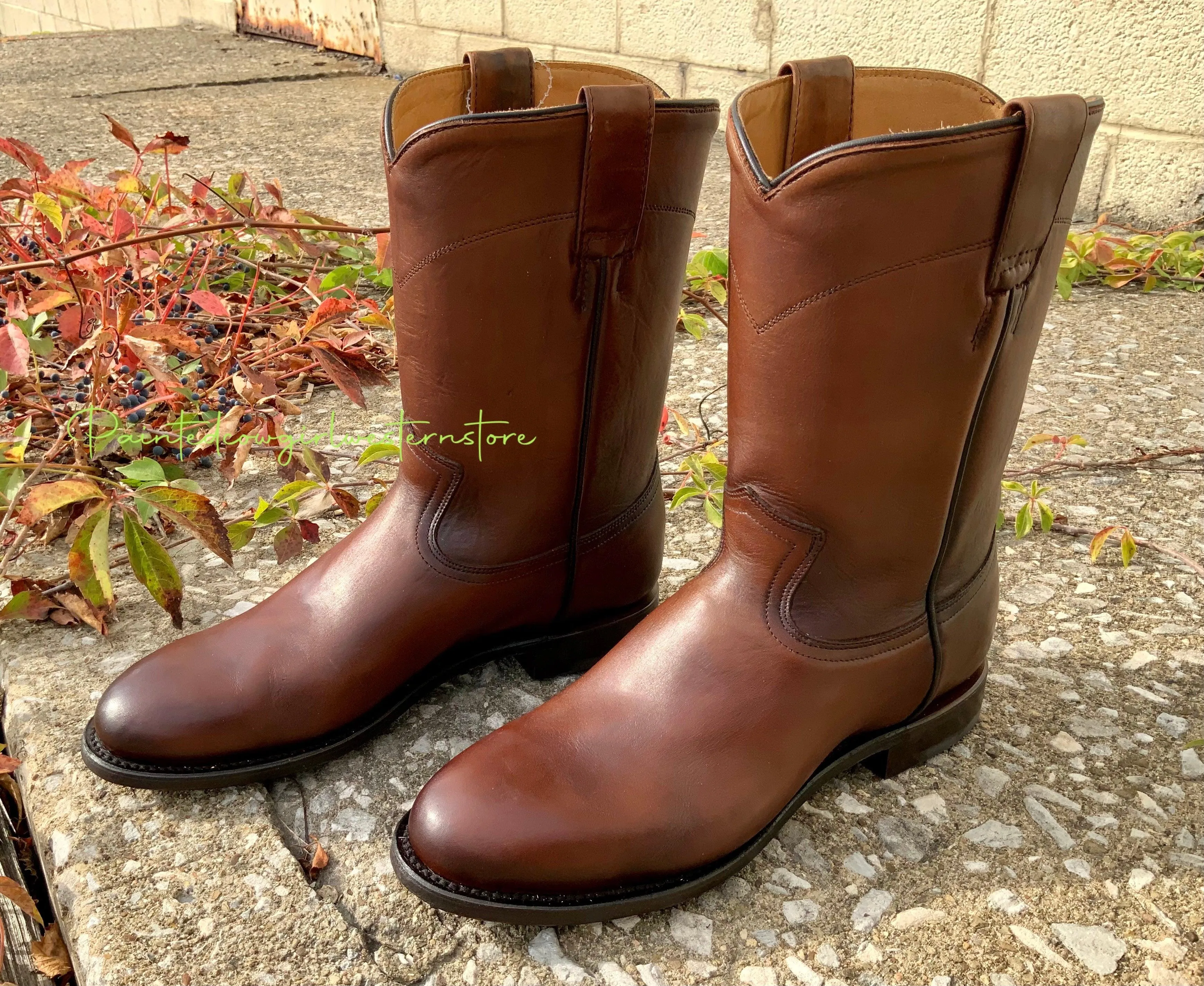 Corral Men's Honey Brown Leather Round Toe Roper Cowboy Boots A4068