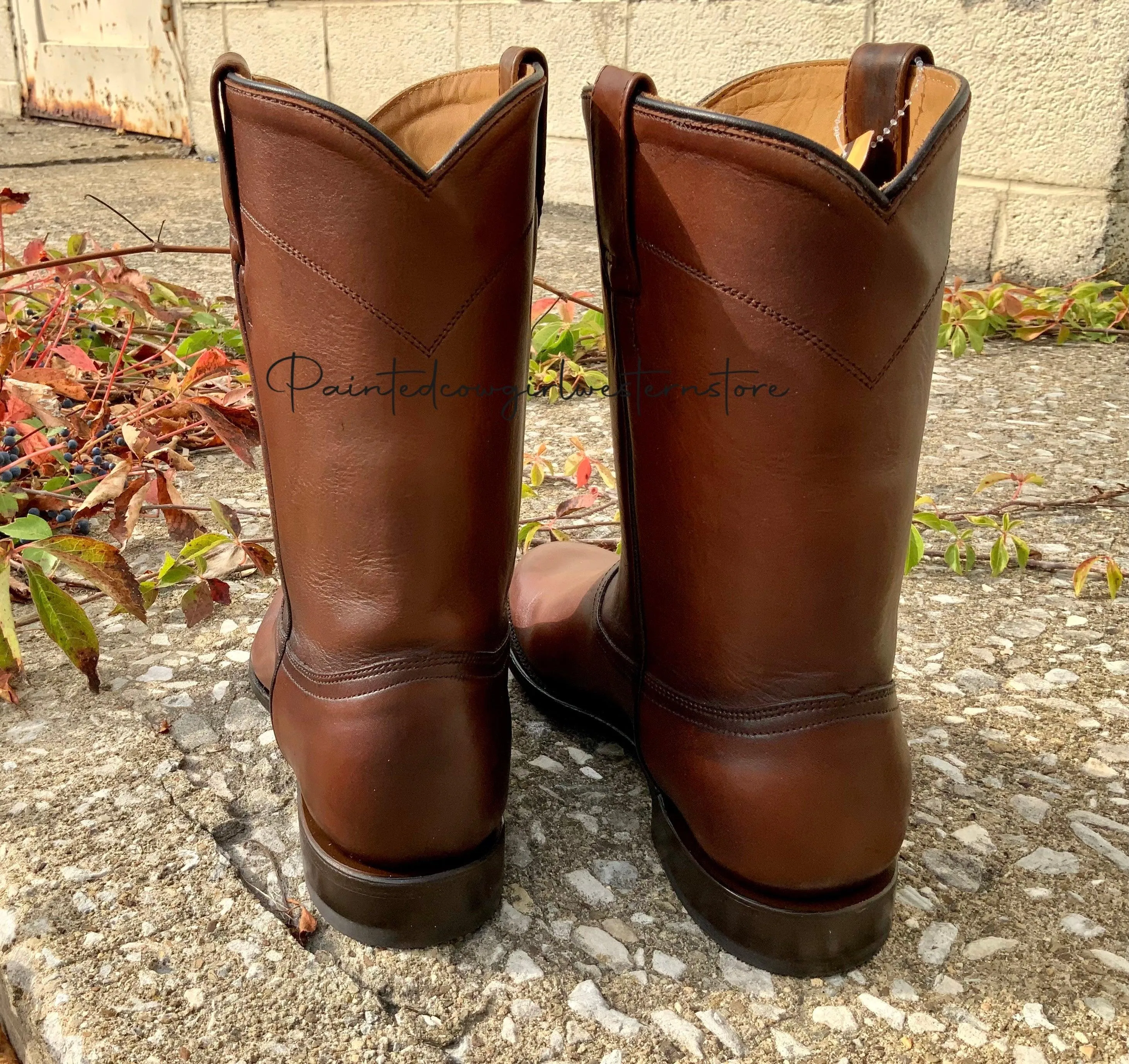 Corral Men's Honey Brown Leather Round Toe Roper Cowboy Boots A4068