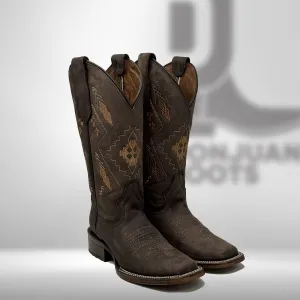 Corral Woman's Chocolate Ethnic Embroidery Boots