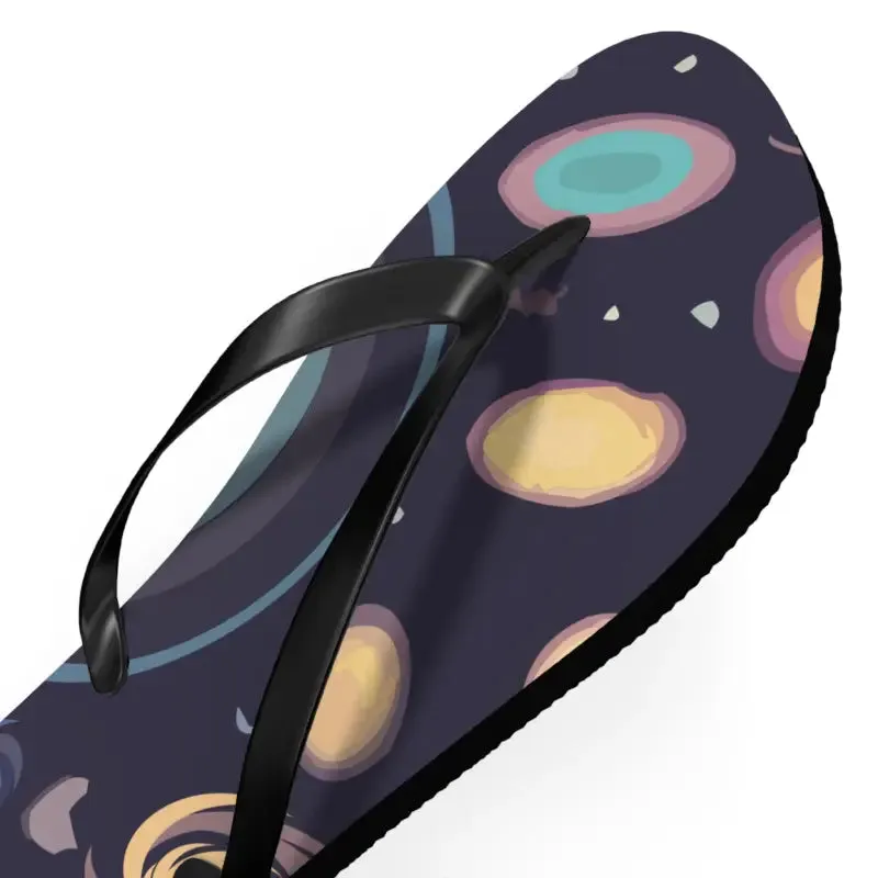 Cosmic Unisex Flip Flops Universe with Stars and Planets