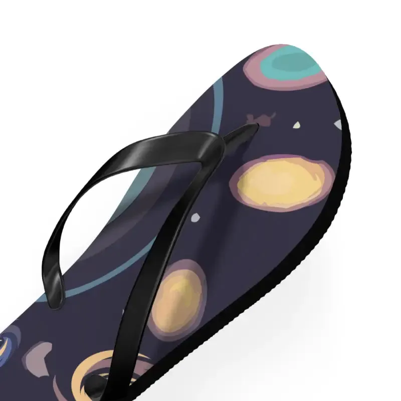 Cosmic Unisex Flip Flops Universe with Stars and Planets