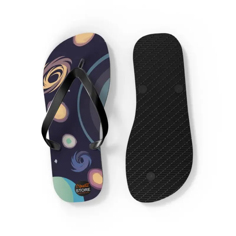 Cosmic Unisex Flip Flops Universe with Stars and Planets