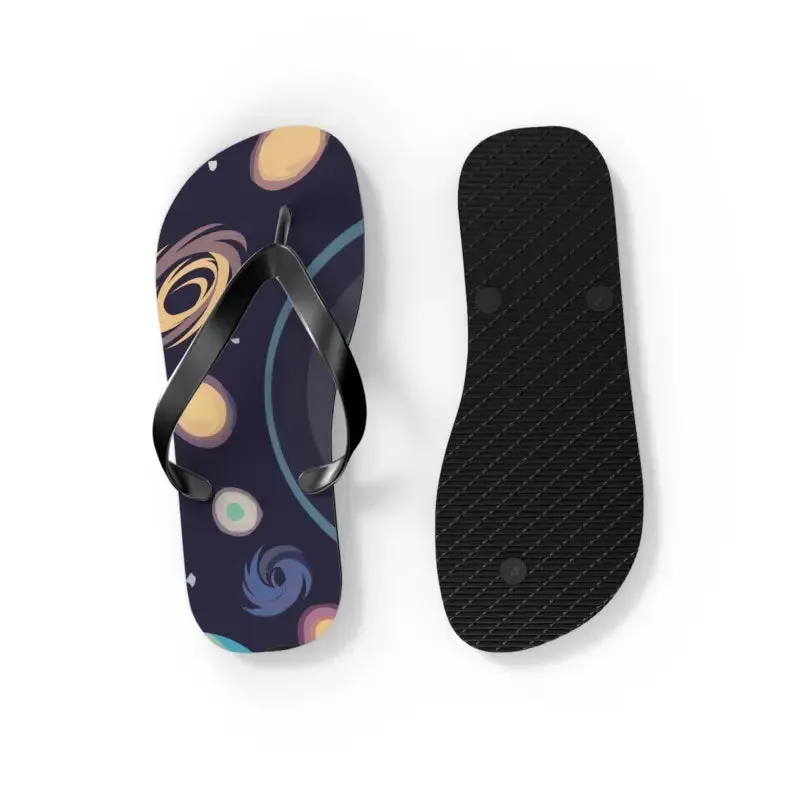 Cosmic Unisex Flip Flops Universe with Stars and Planets