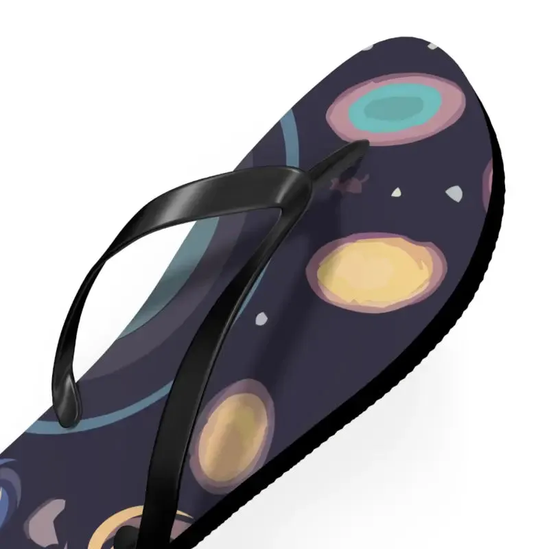 Cosmic Unisex Flip Flops Universe with Stars and Planets