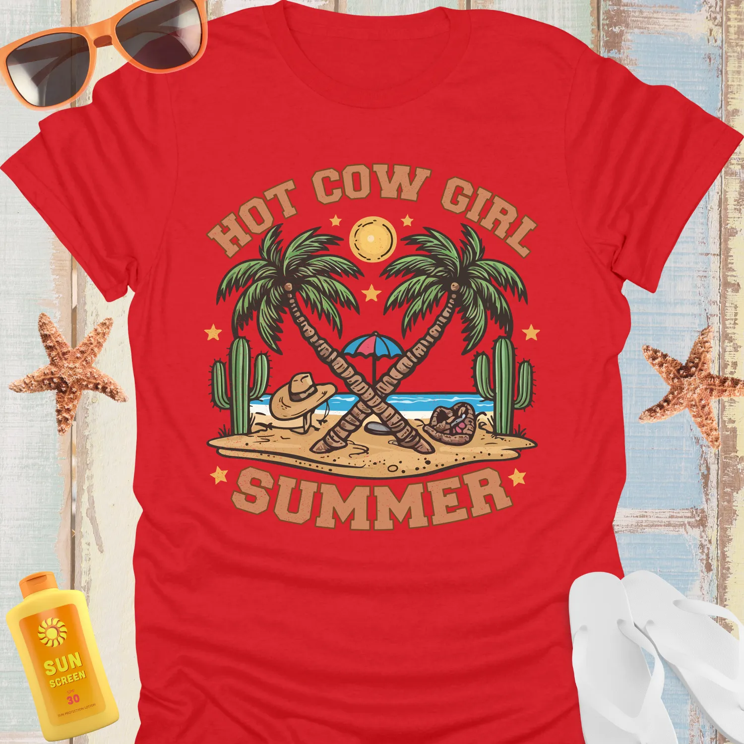 Cowgirl Summer Tshirt Beach Western Adventure Vibes