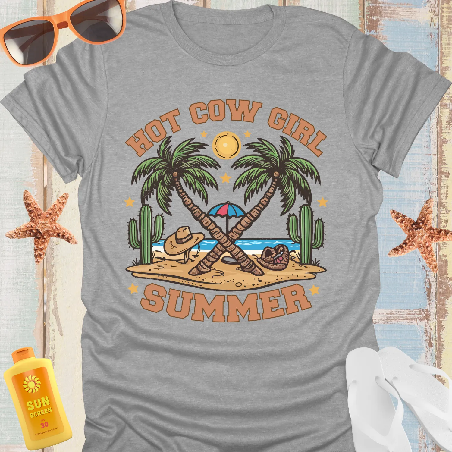 Cowgirl Summer Tshirt Beach Western Adventure Vibes
