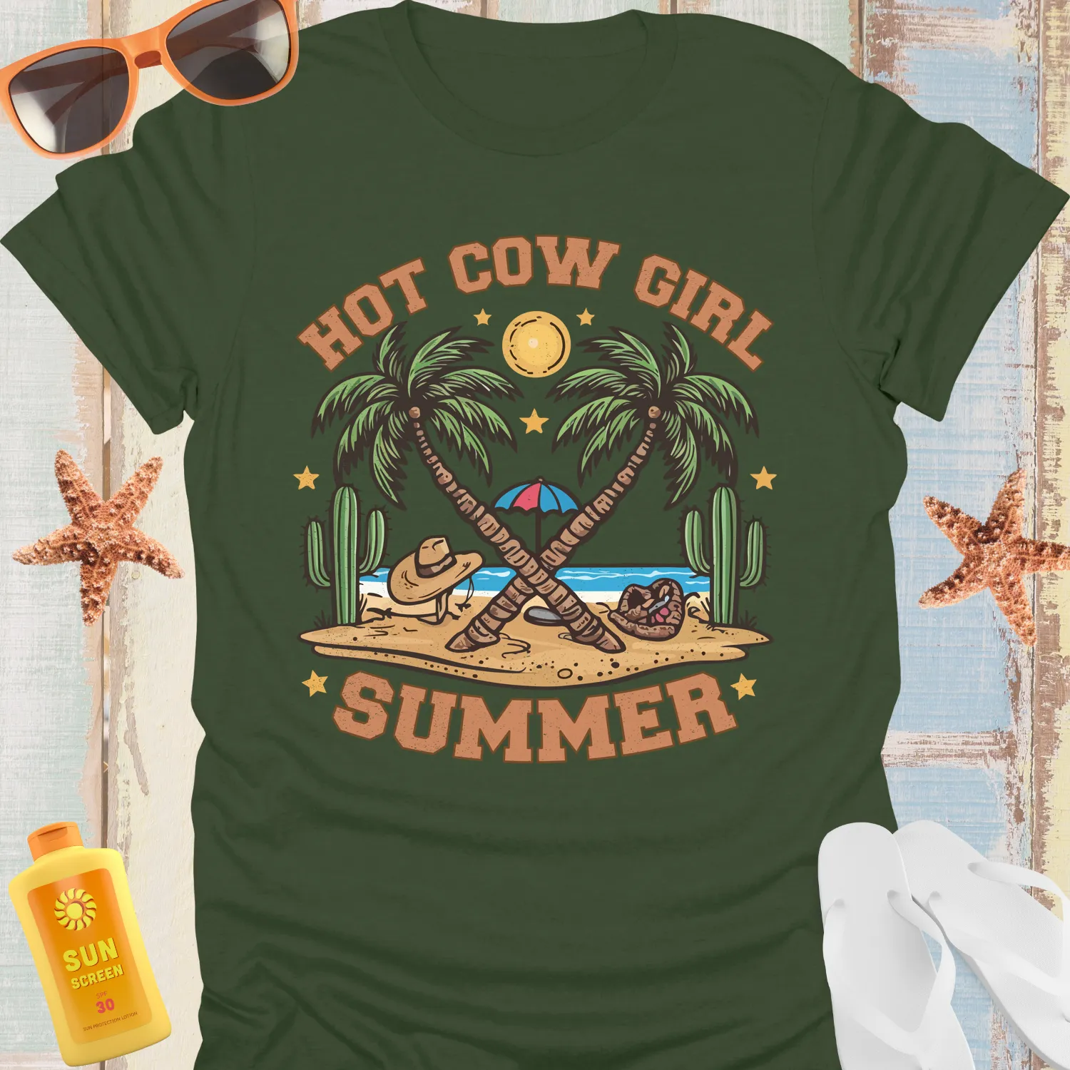 Cowgirl Summer Tshirt Beach Western Adventure Vibes