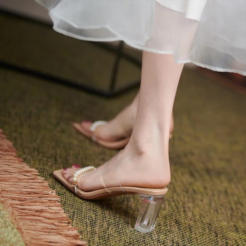Crystal Heel Transparent Cool Girl Wearing High Heels