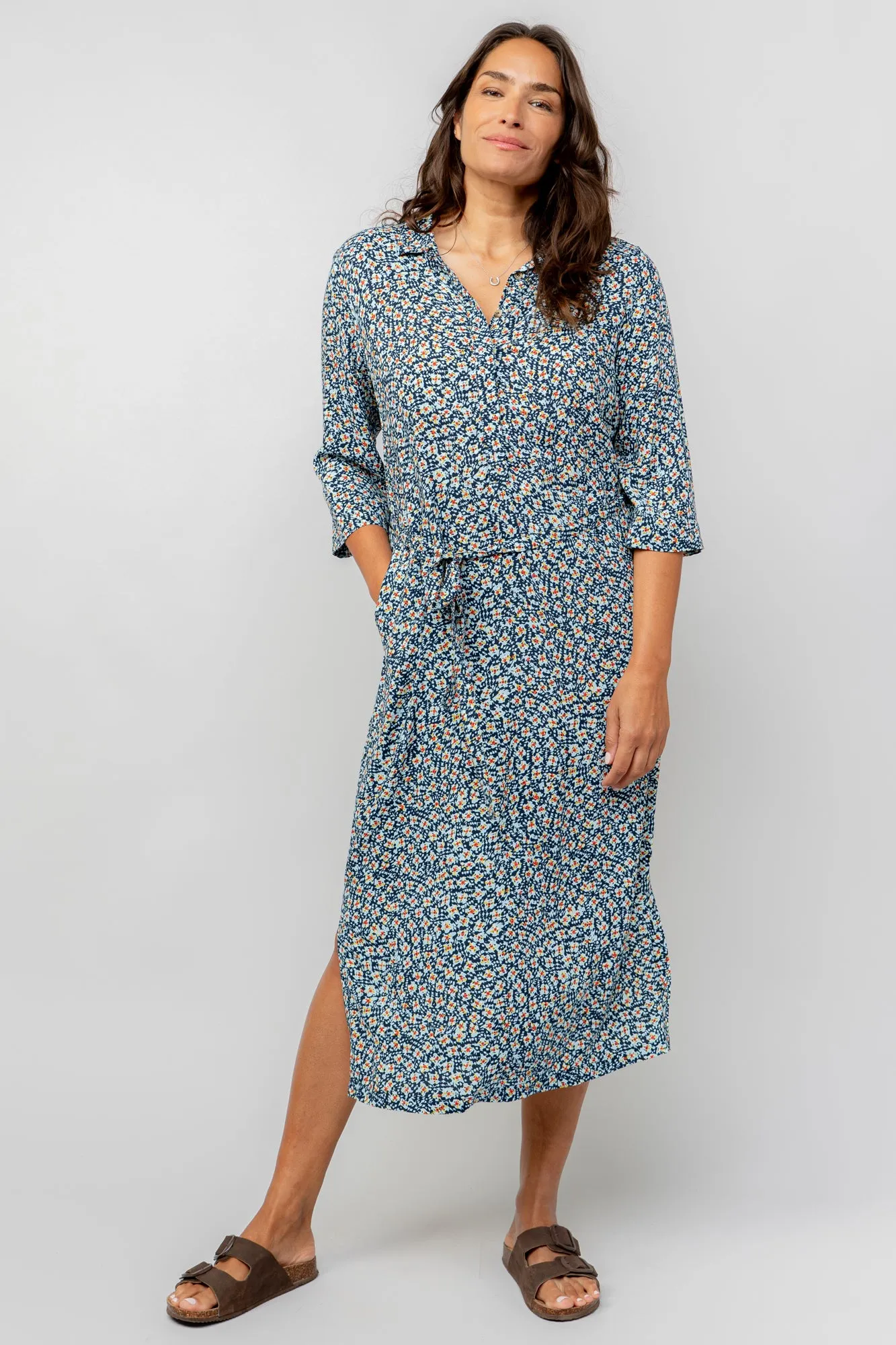 Daybreak Ditsy Print Midi Shirt Dress