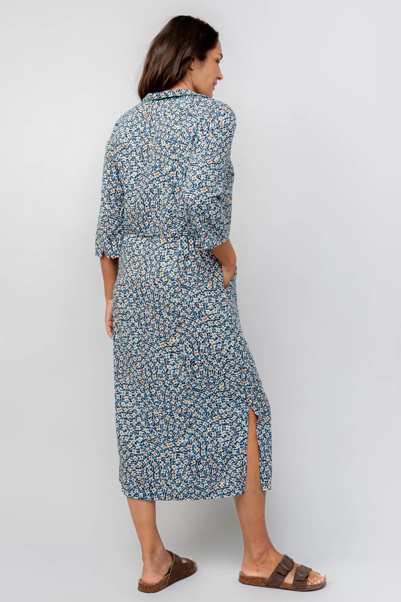 Daybreak Ditsy Print Midi Shirt Dress