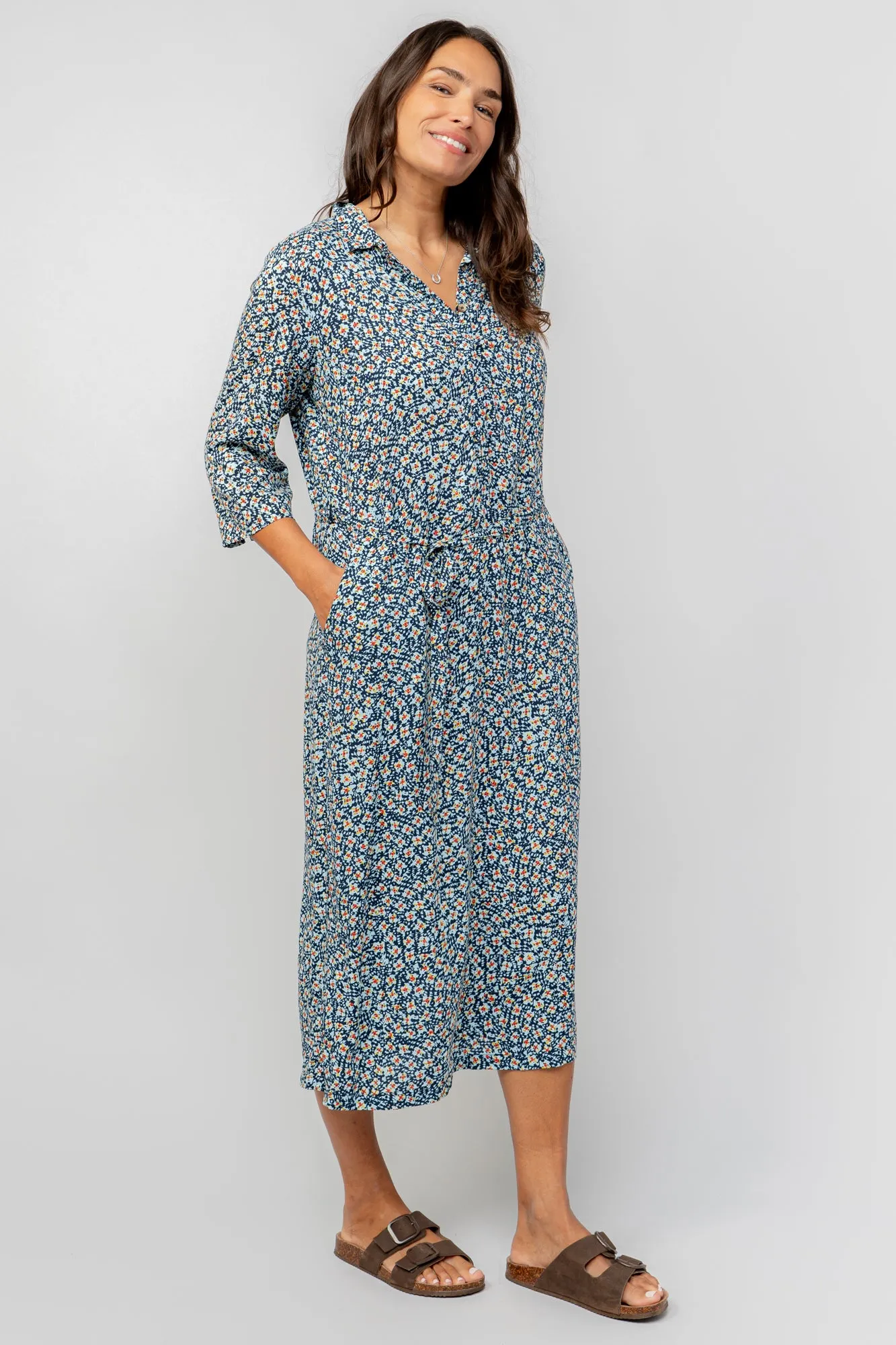 Daybreak Ditsy Print Midi Shirt Dress
