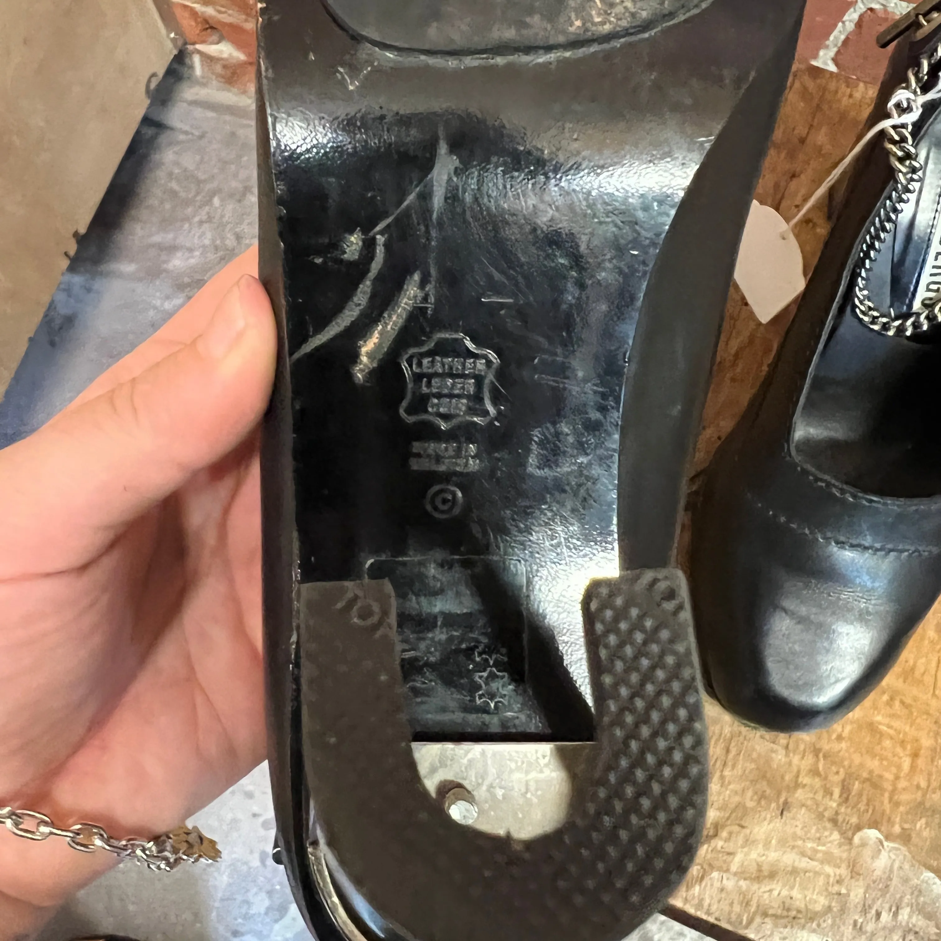 DIRK BIKKEMBERG metal heel chain shoes 38