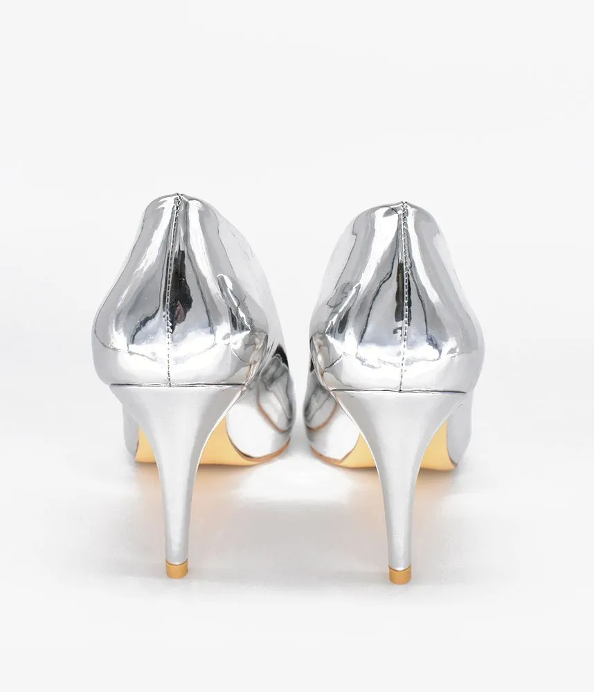 Fabulous Metallic Silver Stiletto Heels