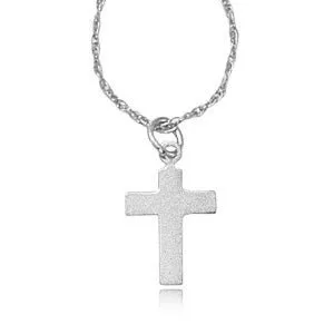 Flat Cross Pendant w/ Chain