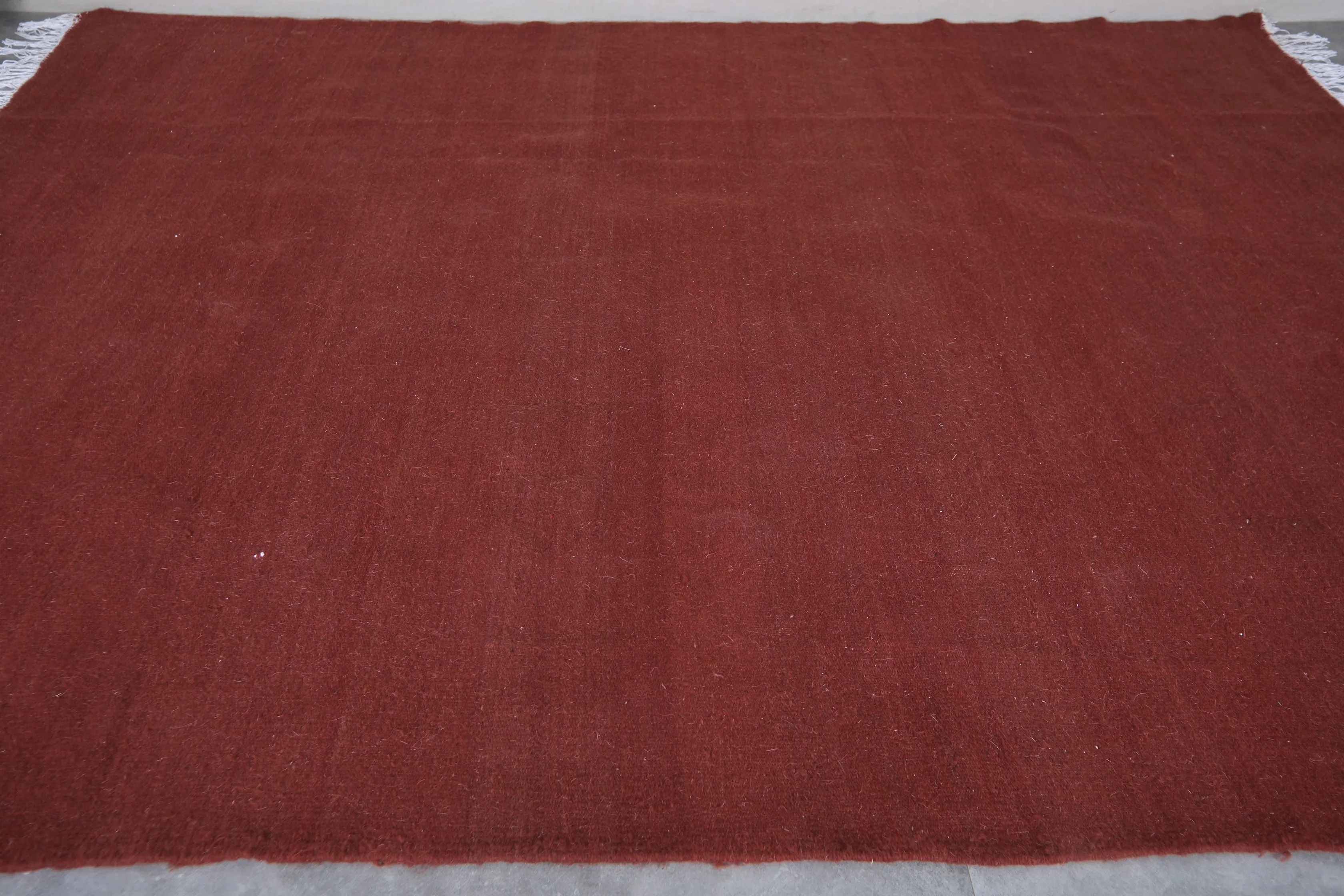 Flat woven Moroccan Brown red rug - Berber rug - Morocco rug