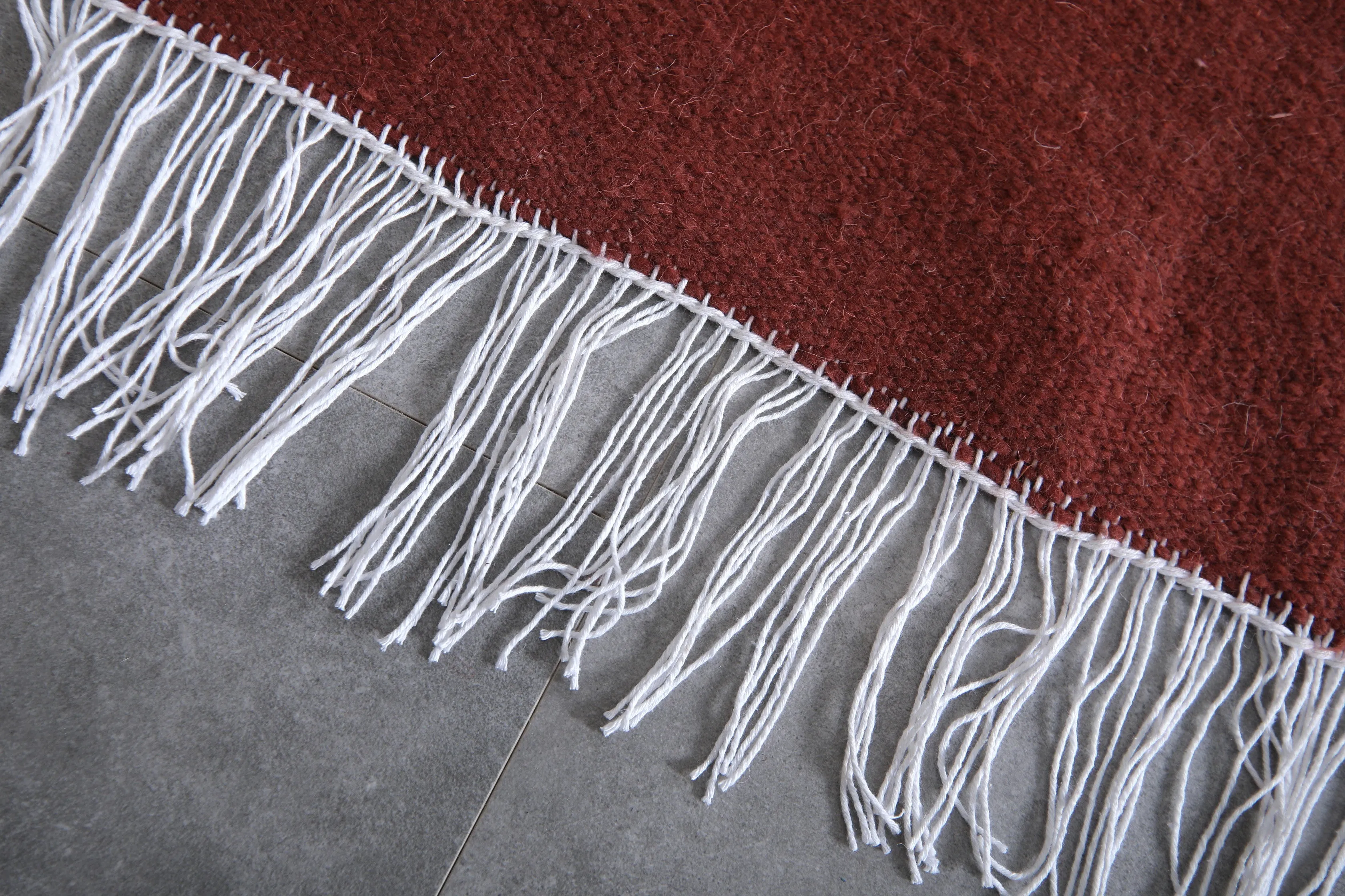 Flat woven Moroccan Brown red rug - Berber rug - Morocco rug