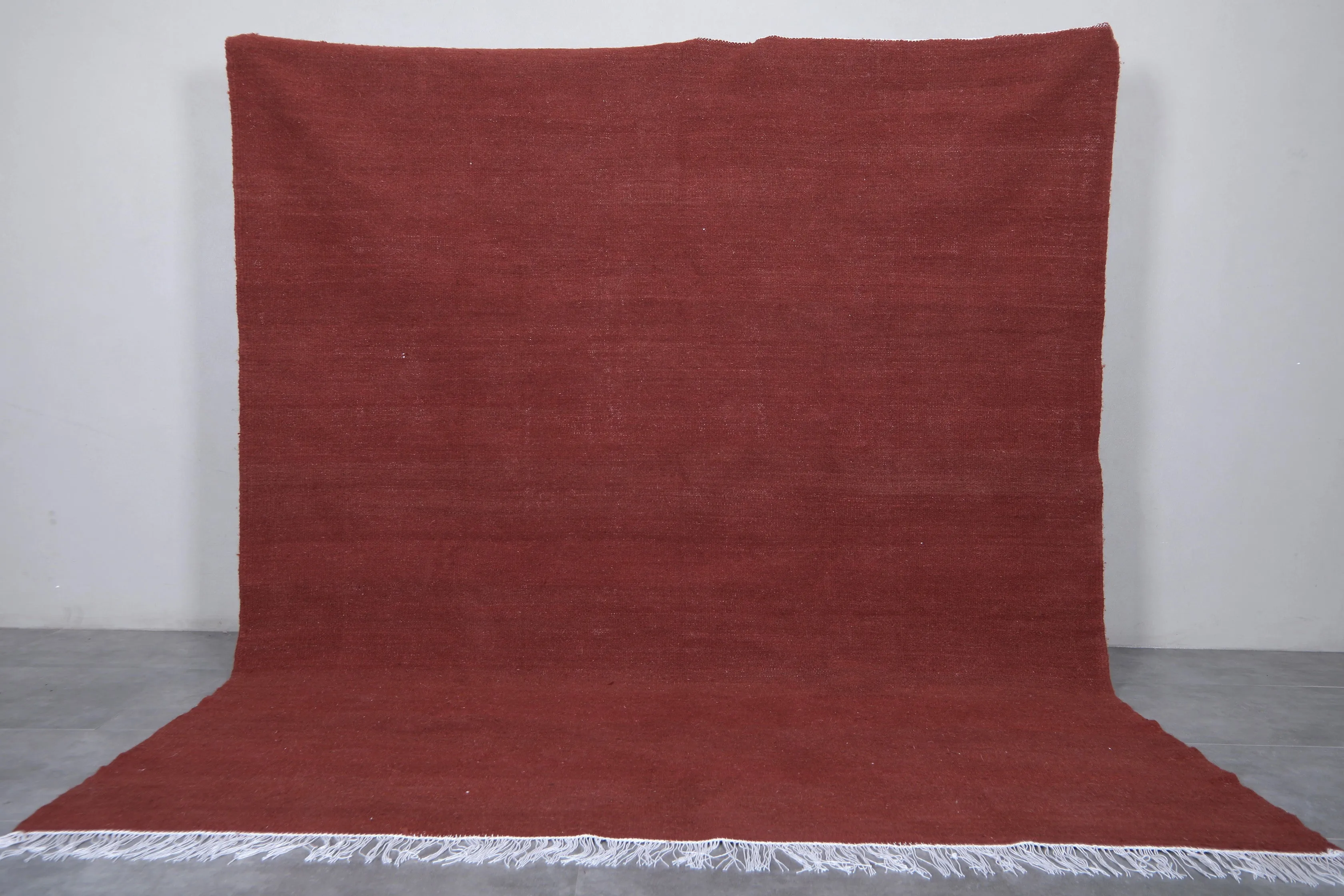 Flat woven Moroccan Brown red rug - Berber rug - Morocco rug