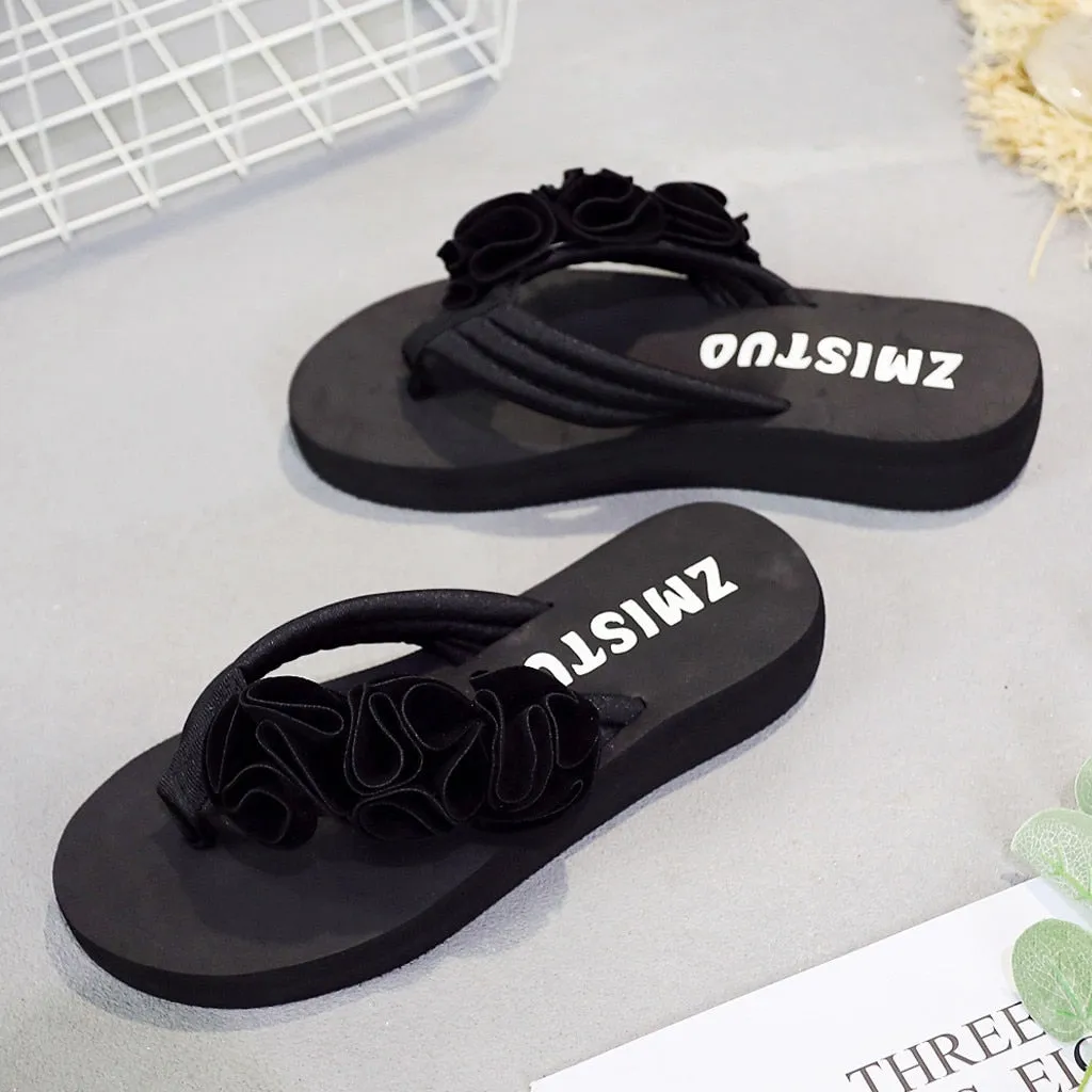 Flower Clip Toe Flip Flops Woman Casual Slippers