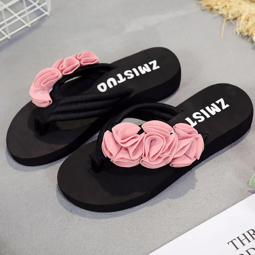 Flower Clip Toe Flip Flops Woman Casual Slippers