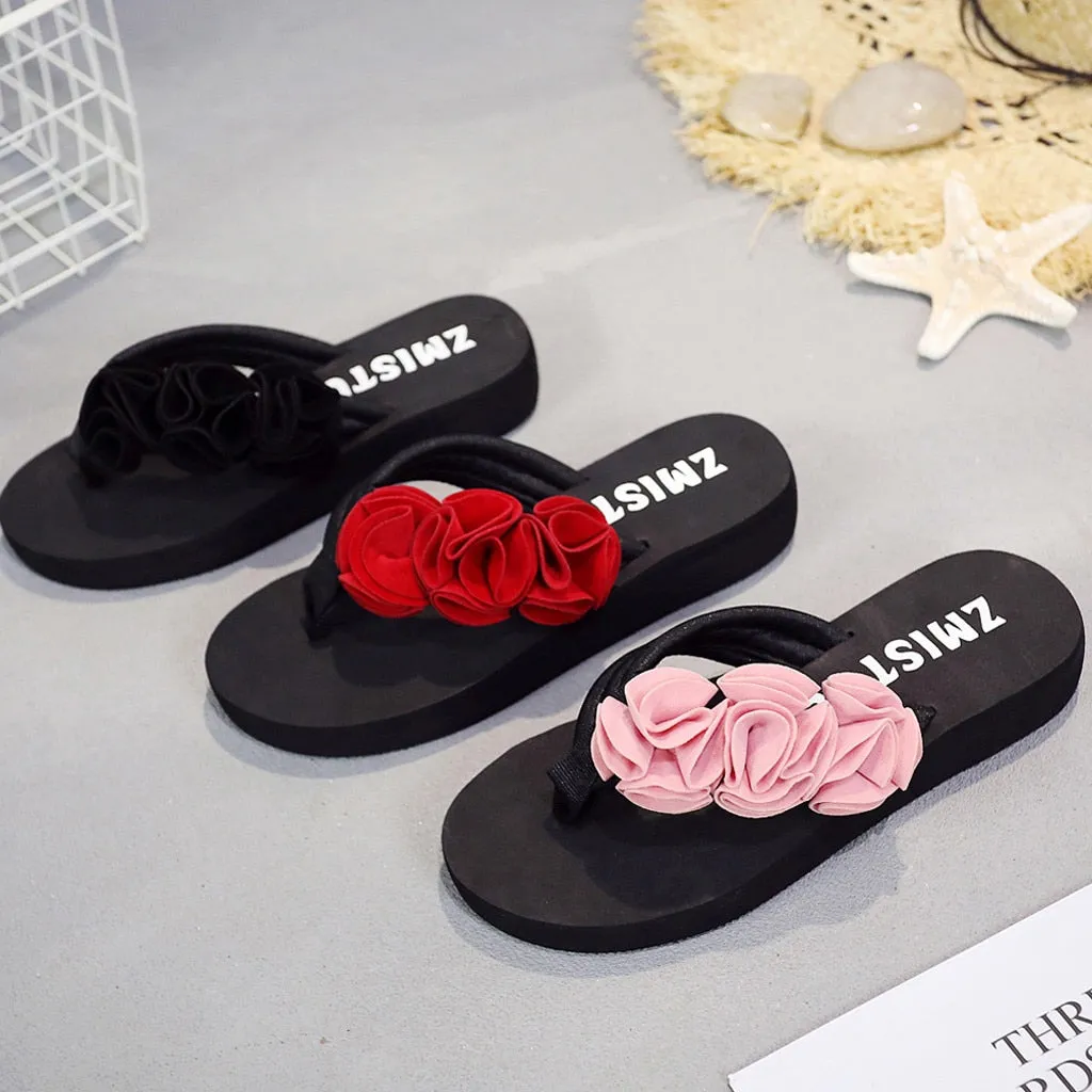 Flower Clip Toe Flip Flops Woman Casual Slippers