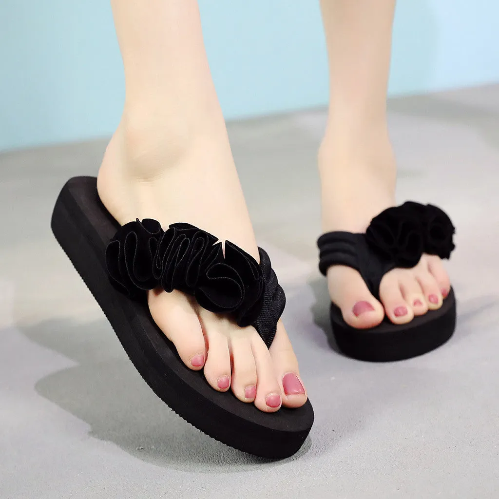 Flower Clip Toe Flip Flops Woman Casual Slippers