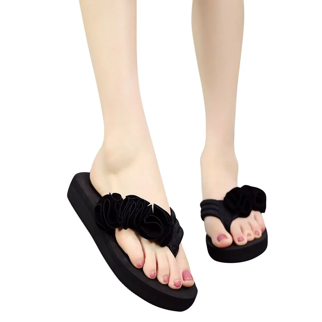 Flower Clip Toe Flip Flops Woman Casual Slippers