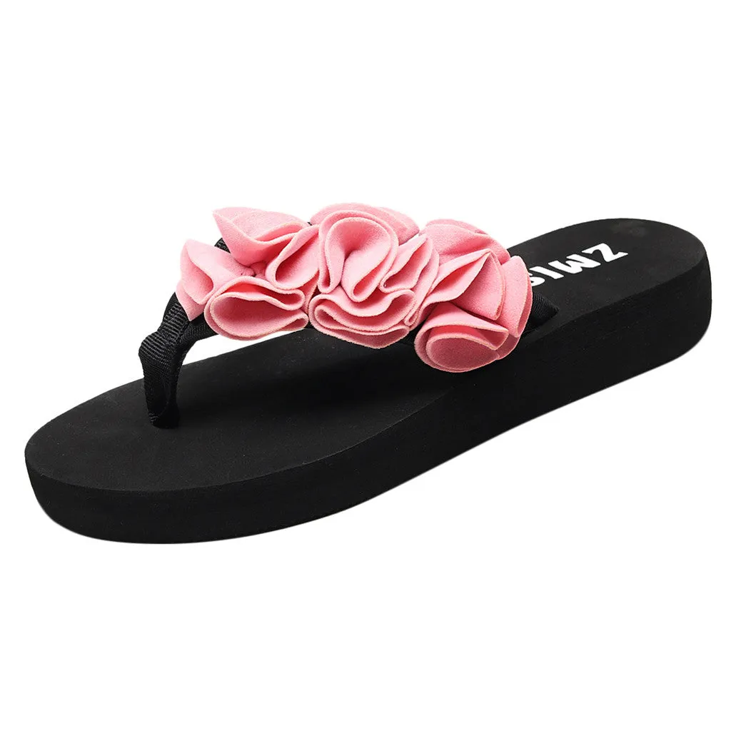 Flower Clip Toe Flip Flops Woman Casual Slippers