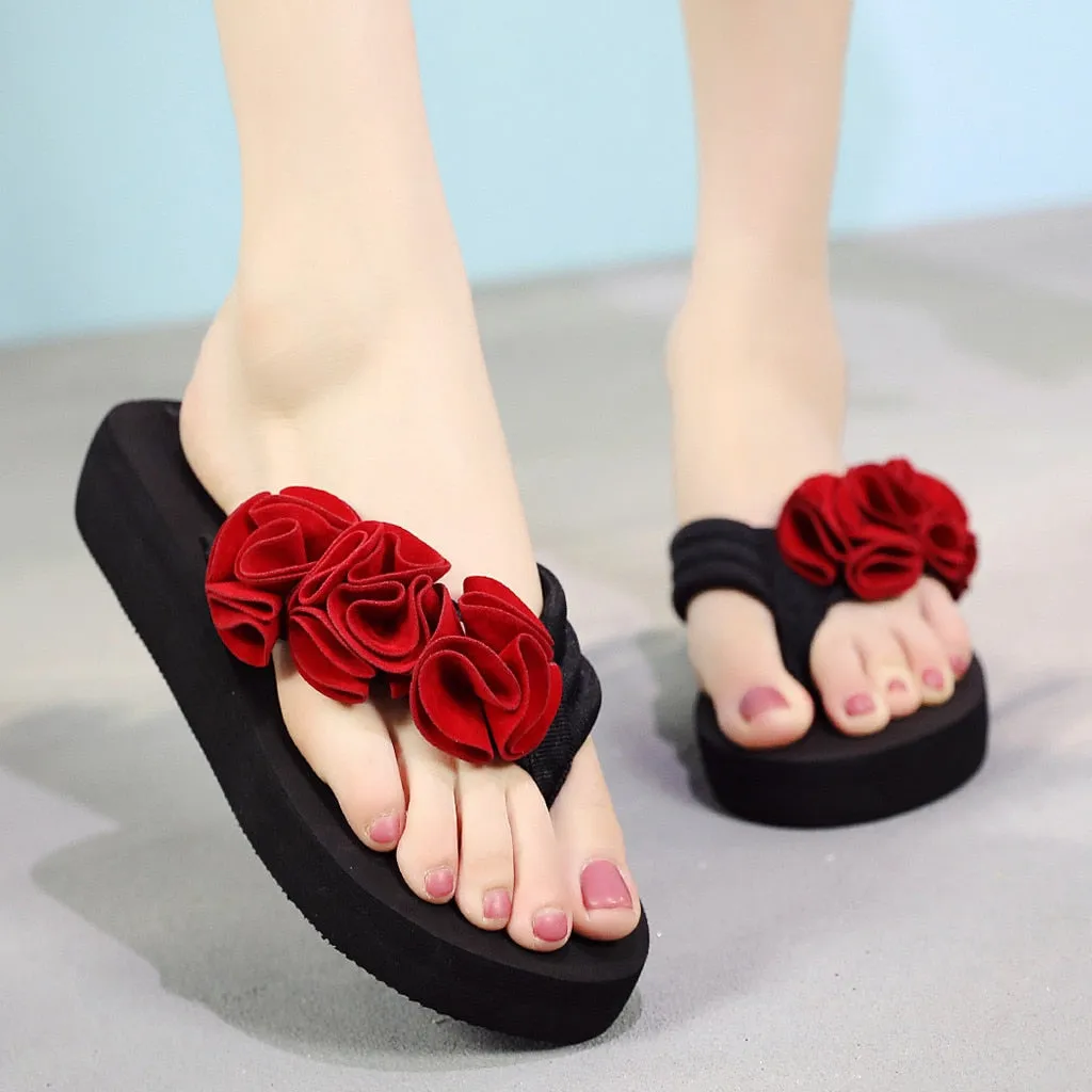 Flower Clip Toe Flip Flops Woman Casual Slippers