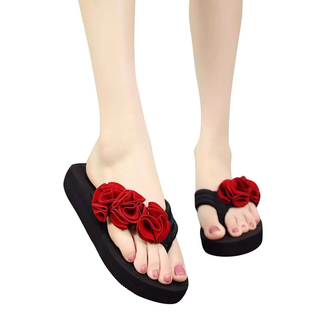 Flower Clip Toe Flip Flops Woman Casual Slippers