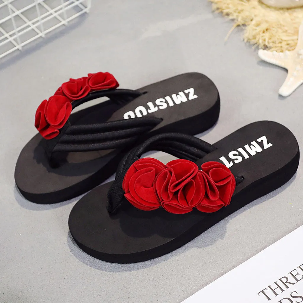 Flower Clip Toe Flip Flops Woman Casual Slippers